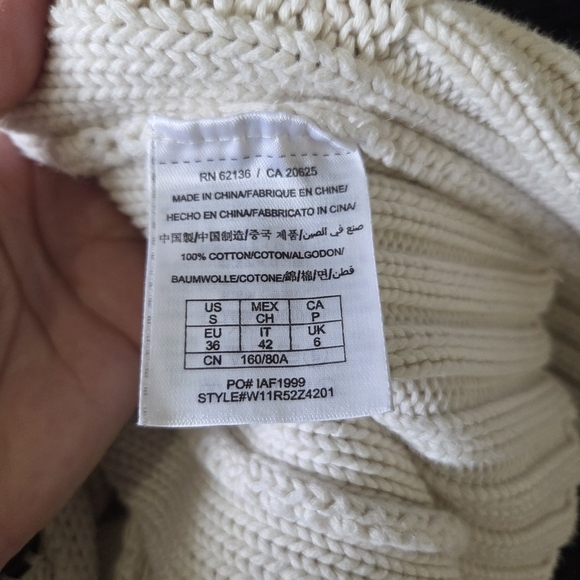 Guess Cream Knit Cardigan with Metal Snaps Size Small - Picture 4 of 7